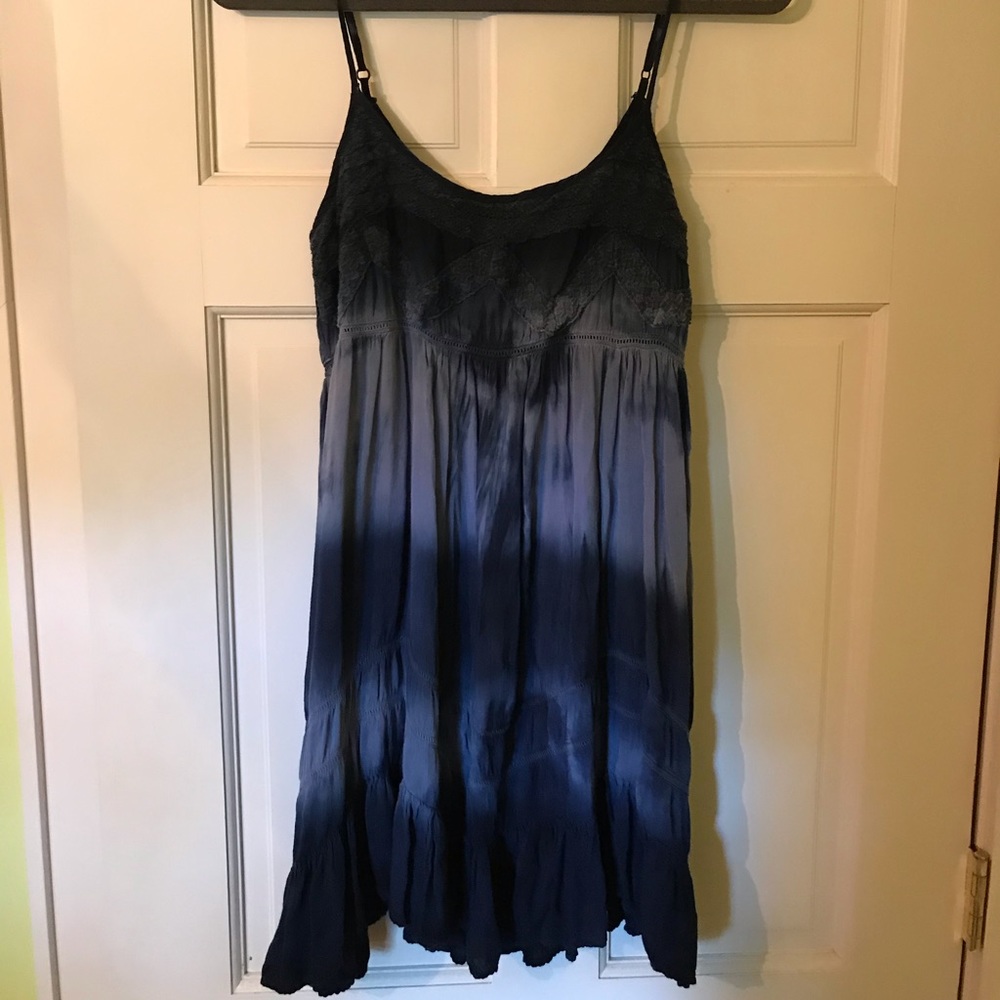 navy tie dye dress